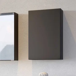 Wohnen Badschränke*1-türiger Oberschrank fürs Bad in Dunkelgrau - Noricas