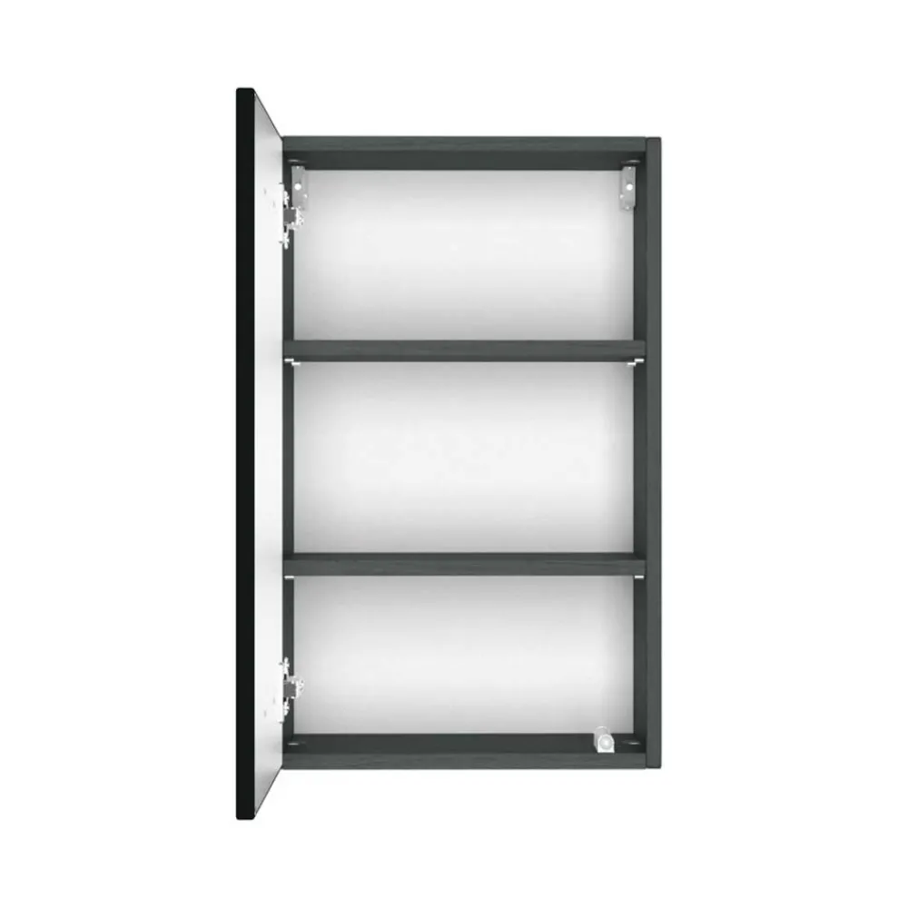 Wohnen Badschränke*1-türiger Oberschrank fürs Bad in Dunkelgrau - Noricas