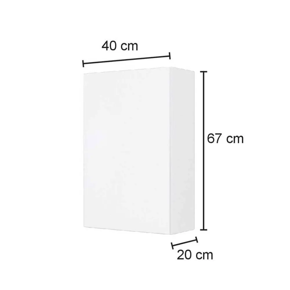 Wohnen Badschränke*1-türiger Oberschrank fürs Bad in Dunkelgrau - Noricas