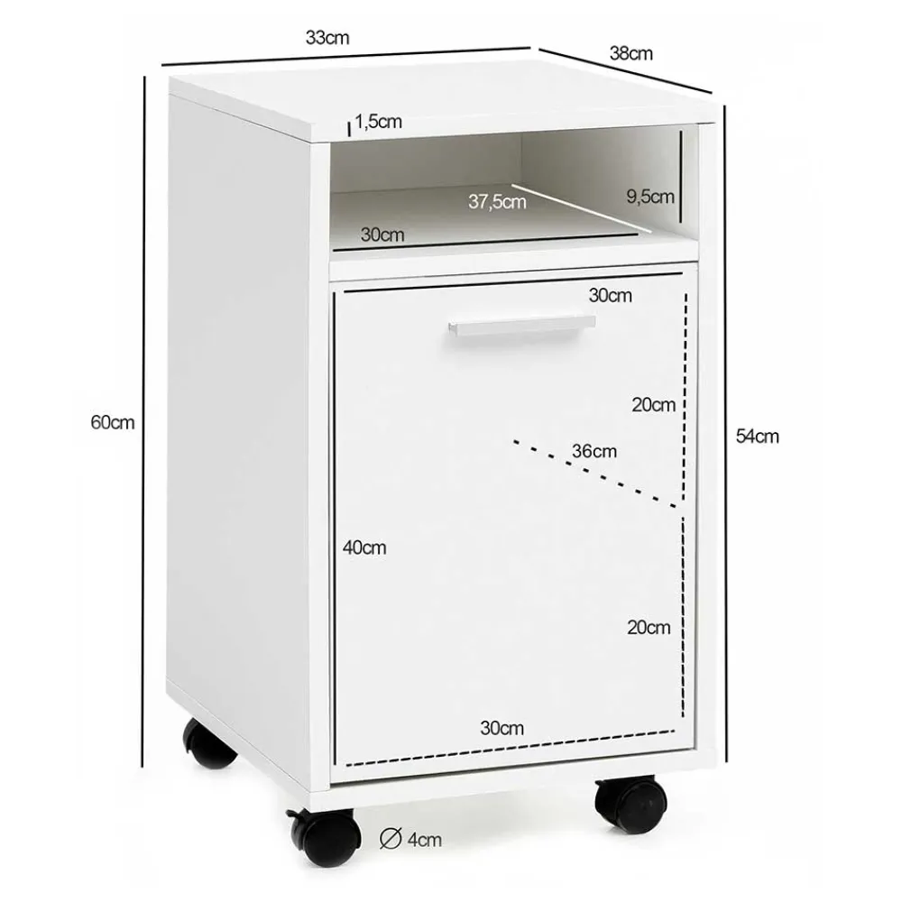 Wohnen Rollcontainer*1-türiger Rollcontainer für Schreibtisch - Pandorra