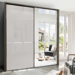 Wohnen 2-türiger Schiebetürenschrank mit 1 Spiegeltür - Cosima