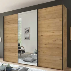 Wohnen Kleiderschränke|Kleiderschränke*3-türiger Schiebetürenschrank mit Spiegel - Siestago