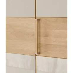 Wohnen Kleiderschränke|Kleiderschränke*6-türiger Schlafraum Kleiderschrank in Glas Beige - Emdsiva I