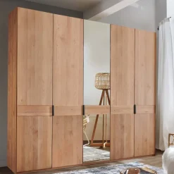 Wohnen 5-türiger Schlafzimmer-Kleiderschrank teilmassiv - Murray