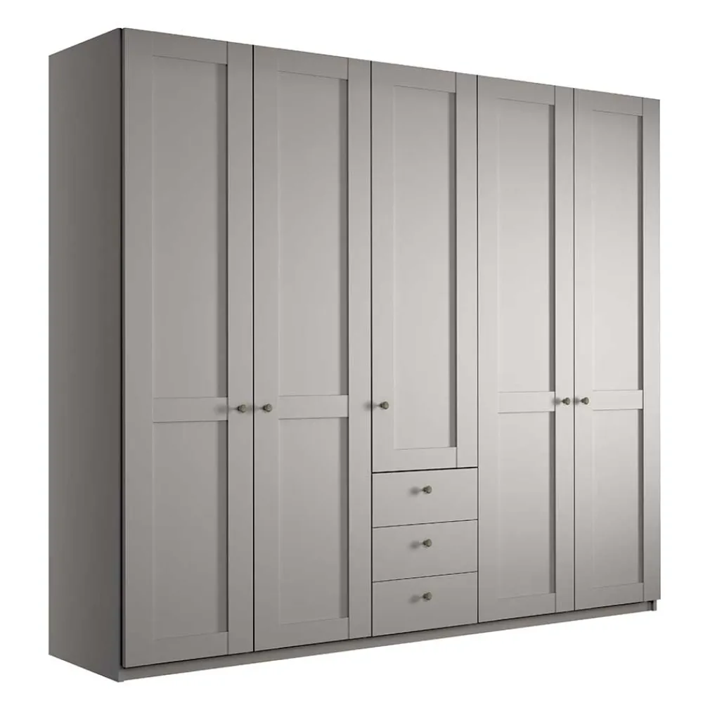 Wohnen 5-türiger Schlafzimmer-Schrank in Hellgrau - Ridonna
