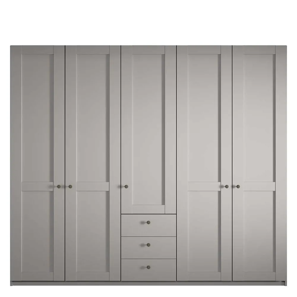 Wohnen 5-türiger Schlafzimmer-Schrank in Hellgrau - Ridonna