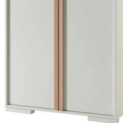 Wohnen 2-türiger Schlafzimmerschrank in Weiß mit Buche - Eldrus