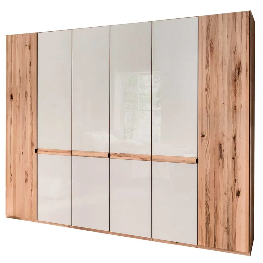 Wohnen 6-türiger Schlafzimmerschrank in Kernbuche & Beige - Krofun