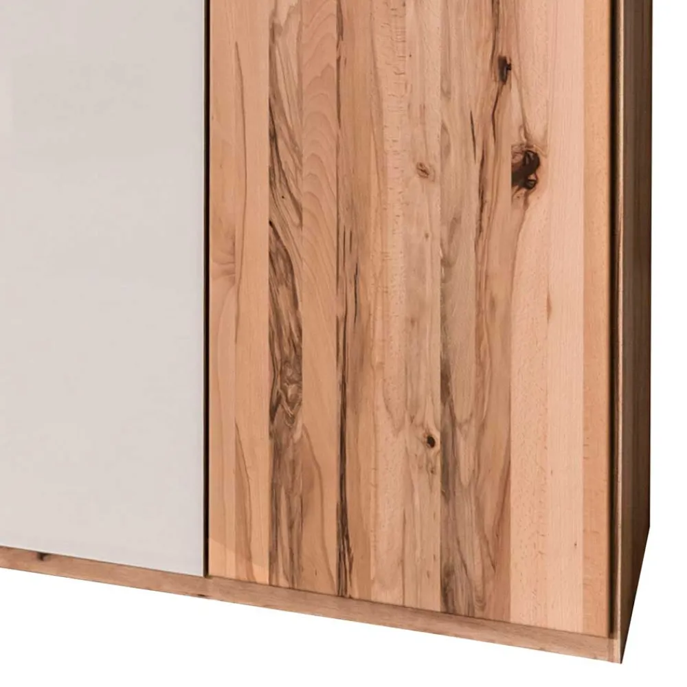 Wohnen 6-türiger Schlafzimmerschrank in Kernbuche & Beige - Krofun