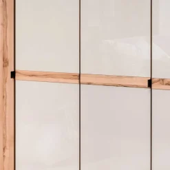 Wohnen 6-türiger Schlafzimmerschrank in Kernbuche & Beige - Krofun