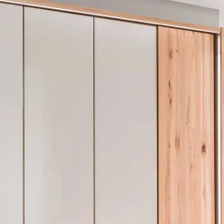 Wohnen 6-türiger Schlafzimmerschrank in Kernbuche & Beige - Krofun