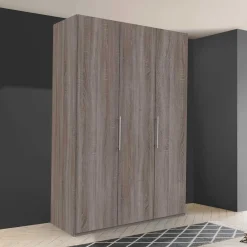 Wohnen 2-türiger Schlafzimmerschrank in dunkler Holzoptik - Crenba