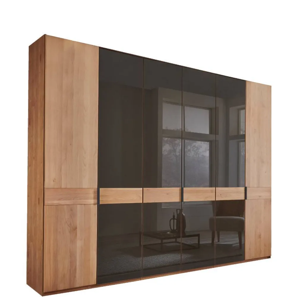 Wohnen Kleiderschränke|Kleiderschränke*6-türiger Schlafzimmerschrank mit Glas - Hung