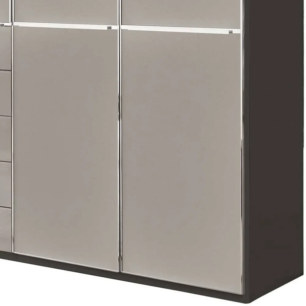 Wohnen Braune Möbel|Kleiderschränke*7-türiger Schlafzimmer-Schrank zweifarbig - Korcula