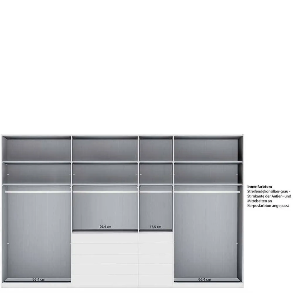 Wohnen Braune Möbel|Kleiderschränke*7-türiger Schlafzimmer-Schrank zweifarbig - Korcula