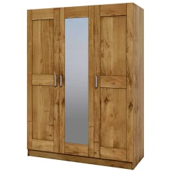 Wohnen Glasmöbel|Massivholzmöbel*3-türiger Schlafzimmer-Schrank mit Spiegel - Rirua