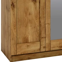 Wohnen Glasmöbel|Massivholzmöbel*3-türiger Schlafzimmer-Schrank mit Spiegel - Rirua