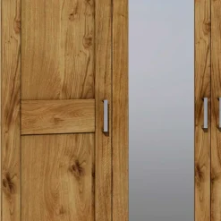 Wohnen Glasmöbel|Massivholzmöbel*3-türiger Schlafzimmer-Schrank mit Spiegel - Rirua