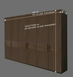 Wohnen Massivholzmöbel|Kleiderschränke*6-türiger Schlafzimmerschrank ohne Spiegel - Emdsiva I