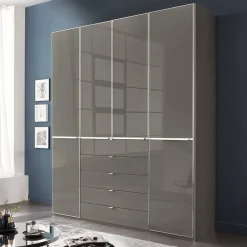 Wohnen 4-türiger Schlafzimmerschrank in Braun - Madita