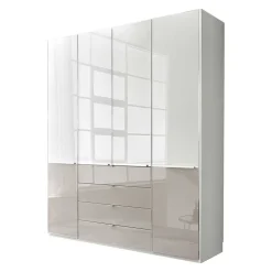 Wohnen 4-türiger Schlafzimmerschrank mit vier Schubladen - Pascan