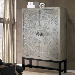 Wohnen 2-türiger Schrank in Grey Wash Holz - Liberatos