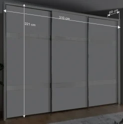 Wohnen Graue Möbel|Weiße Möbel*3-türiger Schwebetürenschrank in Weiß - Elisabeth