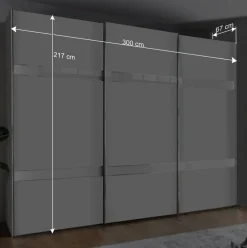 Wohnen Graue Möbel|Weiße Möbel*3-türiger Schwebetürenschrank in Weiß - Elisabeth