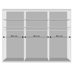 Wohnen Graue Möbel|Weiße Möbel*3-türiger Schwebetürenschrank in Weiß - Elisabeth