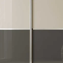 Wohnen Braune Möbel|Schränke*4-türiger Schwebetüren-Schrank mit Glas Front - Scolari