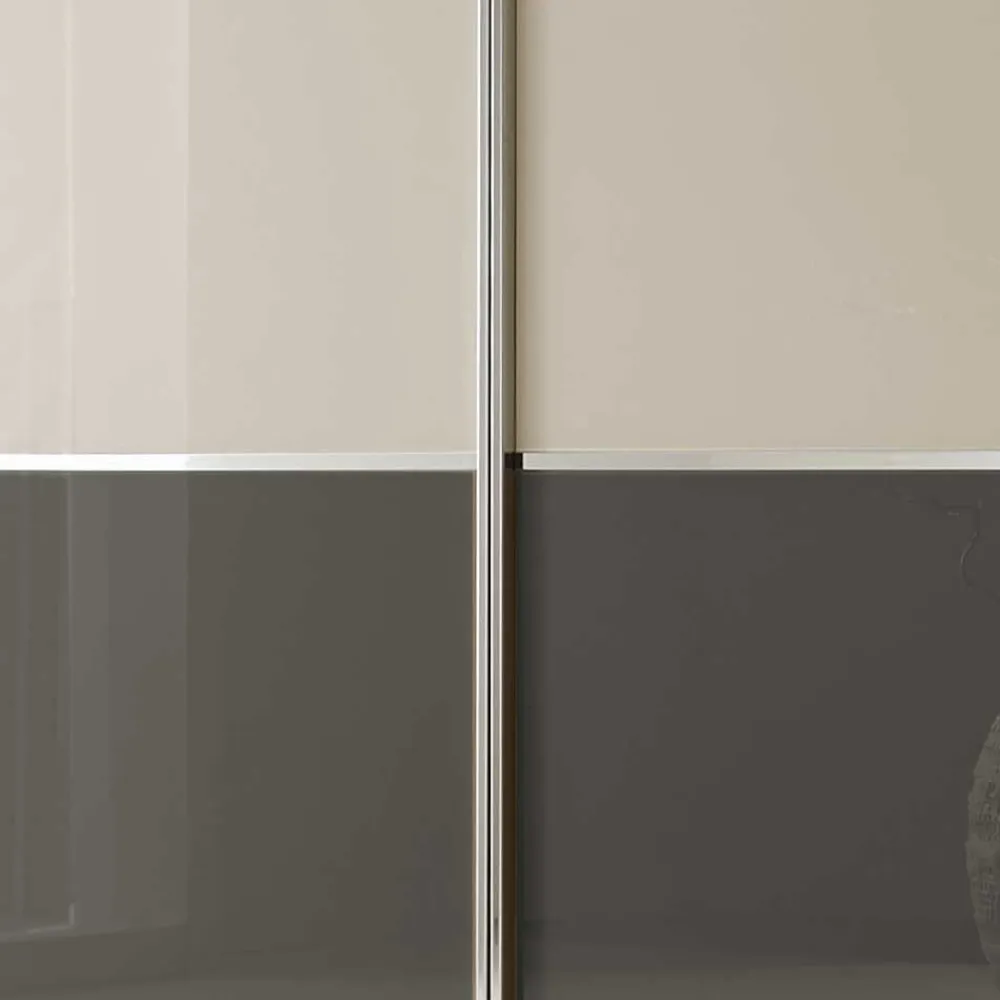 Wohnen Braune Möbel|Schränke*4-türiger Schwebetüren-Schrank mit Glas Front - Scolari