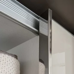 Wohnen Braune Möbel|Schränke*4-türiger Schwebetüren-Schrank mit Glas Front - Scolari