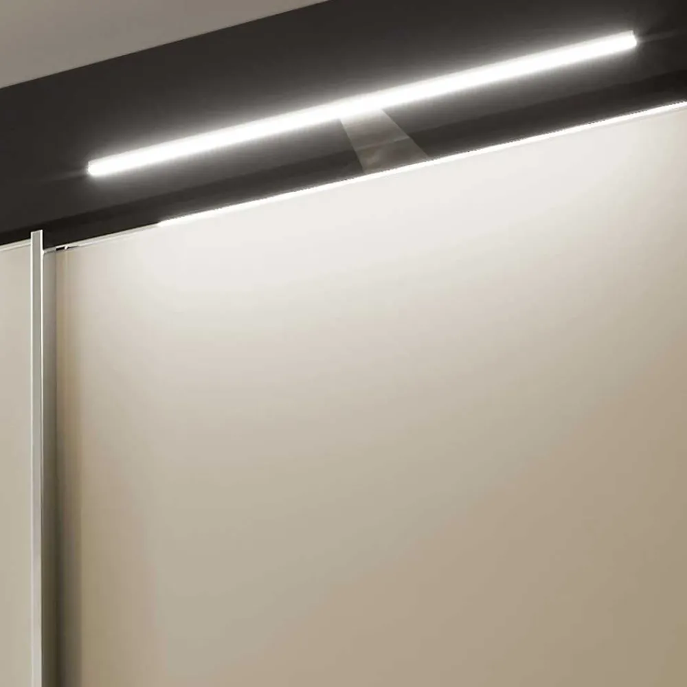 Wohnen Braune Möbel|Schränke*4-türiger Schwebetüren-Schrank mit Glas Front - Scolari