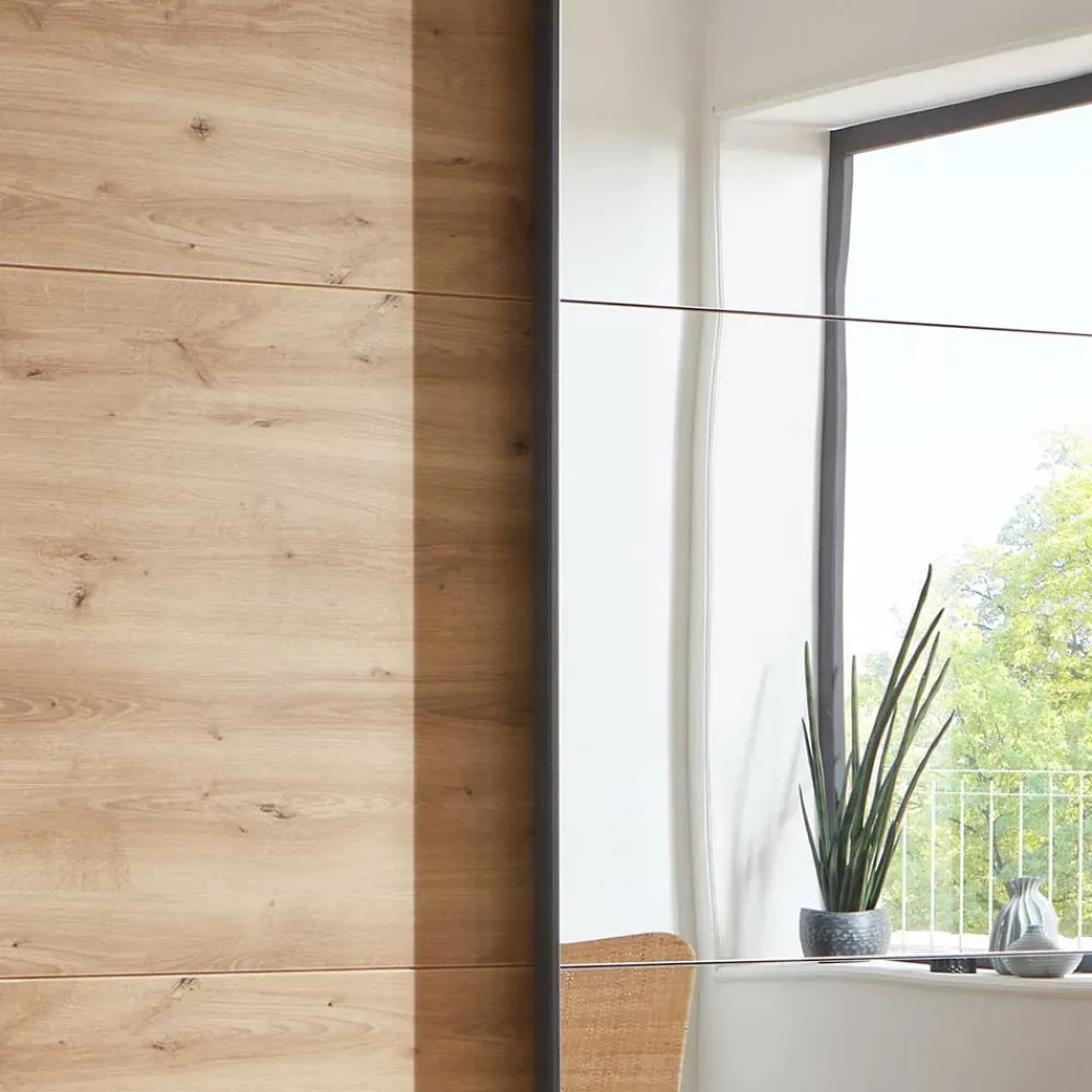 Wohnen 2-türiger Schwebetürenschrank mit Spiegel - Checky