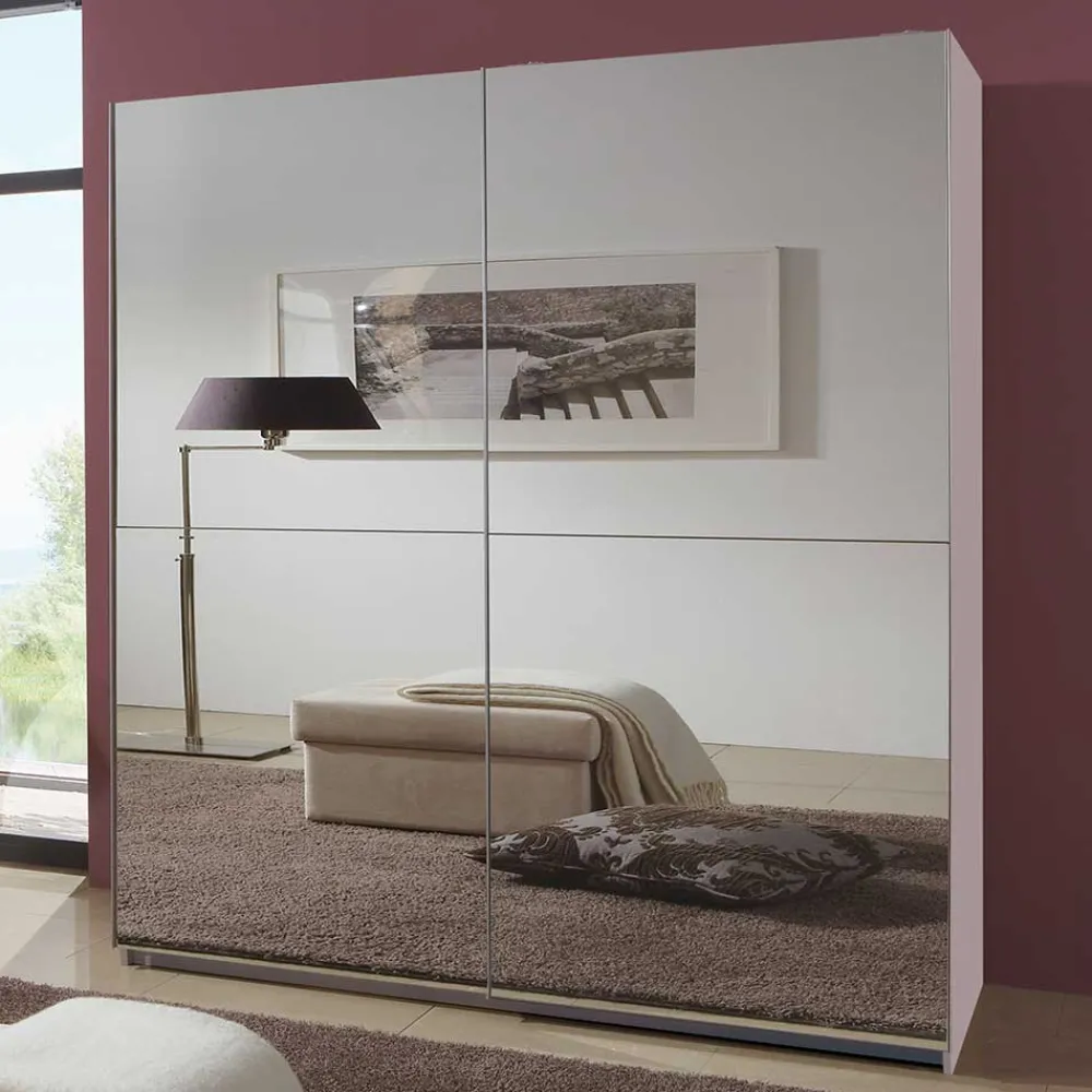 Wohnen 2-türiger Schwebetürenschrank mit Spiegelfront - Ashger