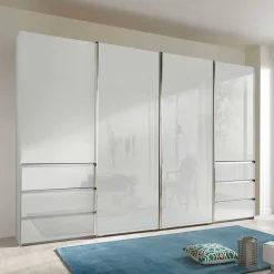 Wohnen 4-türiger Schwebetürenschrank in Weiß - Highlamp