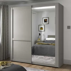 Wohnen Kleiderschränke|Kleiderschränke*2-türiger Schwebetüren-Schrank mit Spiegel - Ridonna