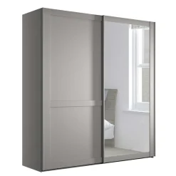 Wohnen Kleiderschränke|Kleiderschränke*2-türiger Schwebetüren-Schrank mit Spiegel - Ridonna