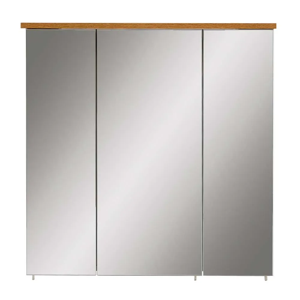 Wohnen Bad-Spiegelschränke*3-türiger Spiegel Badschrank 71 cm breit - Nienzo