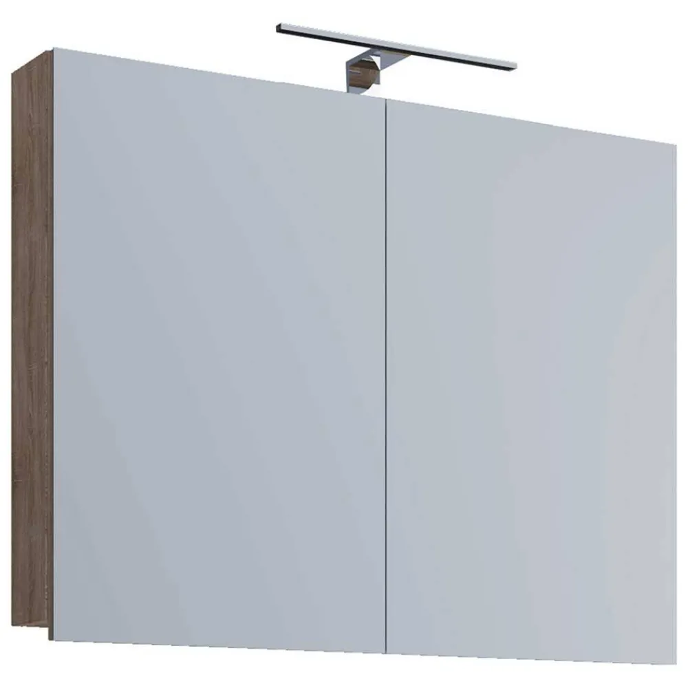 Wohnen Bad-Spiegelschränke*2-türiger Spiegelschrank fürs Bad in Sonoma-Eiche - Caleena