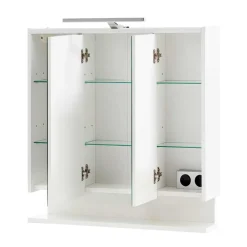 Wohnen 3-türiger Spiegelschrank mit Ablage - Asinaras