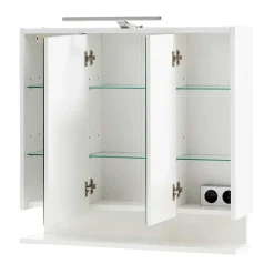 Wohnen 3-türiger Spiegelschrank mit Ablage - Asinaras