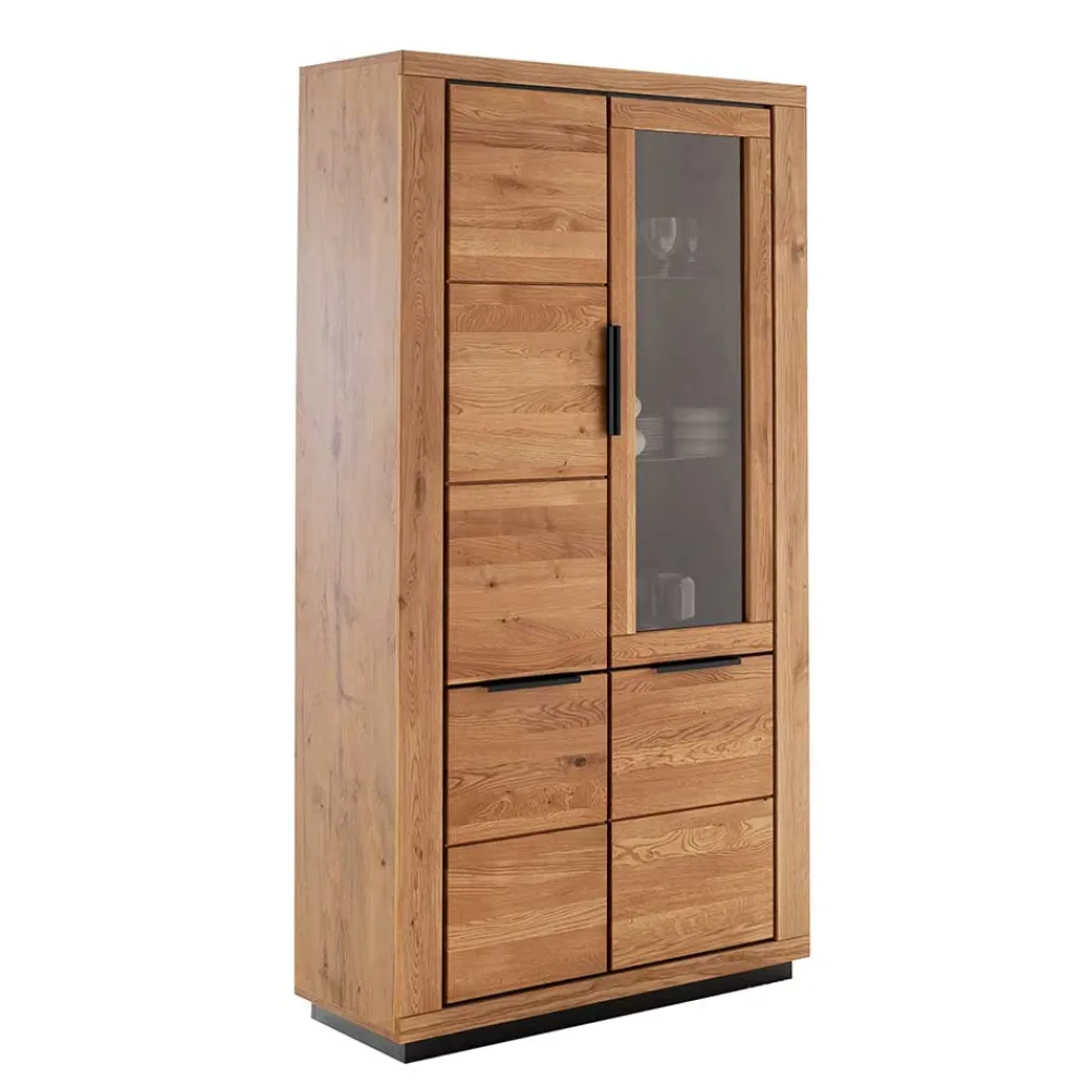 Wohnen 4-türiger Vitrinenschrank teilmassiv - Vlacoma