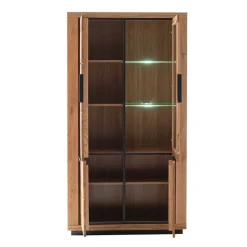 Wohnen 4-türiger Vitrinenschrank teilmassiv - Vlacoma