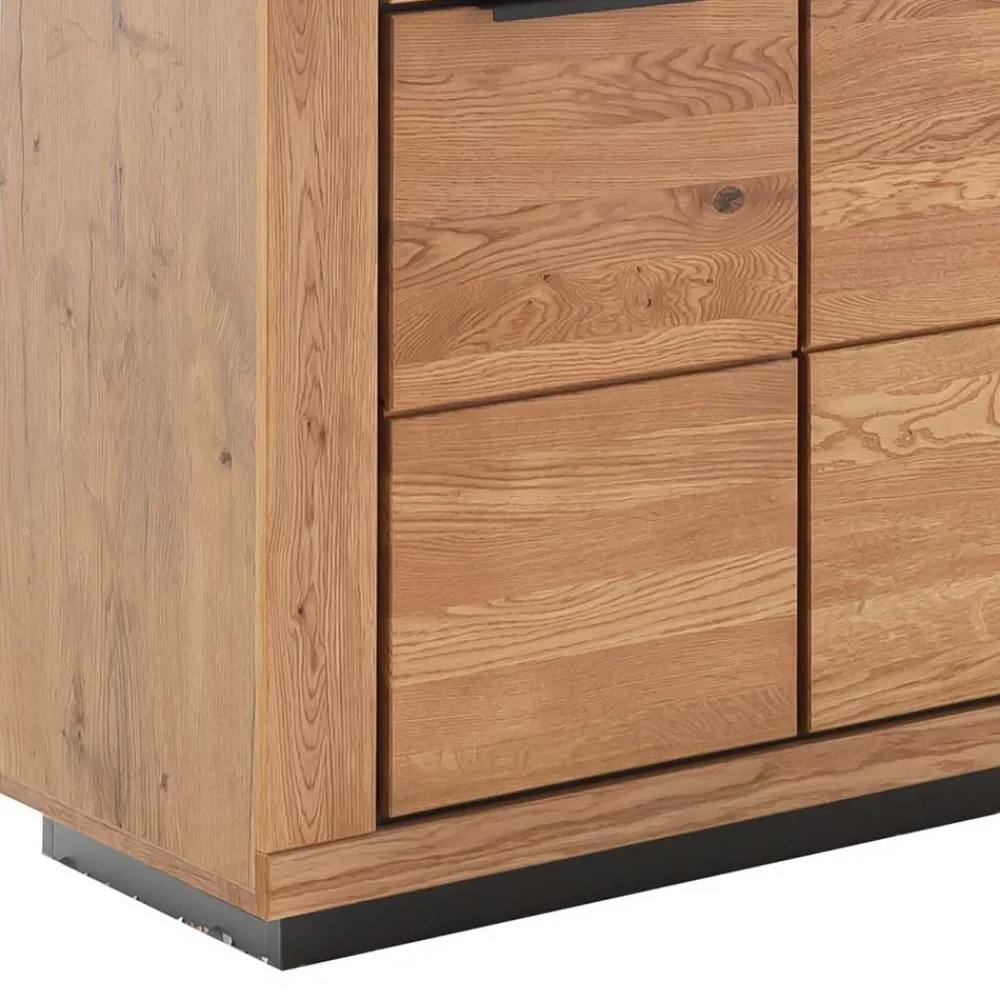 Wohnen 4-türiger Vitrinenschrank teilmassiv - Vlacoma