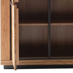 Wohnen 4-türiger Vitrinenschrank teilmassiv - Vlacoma