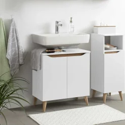 Wohnen Waschtisch|Waschbeckenunterschränke*2-türiger Waschbeckenschrank modern - Zenata