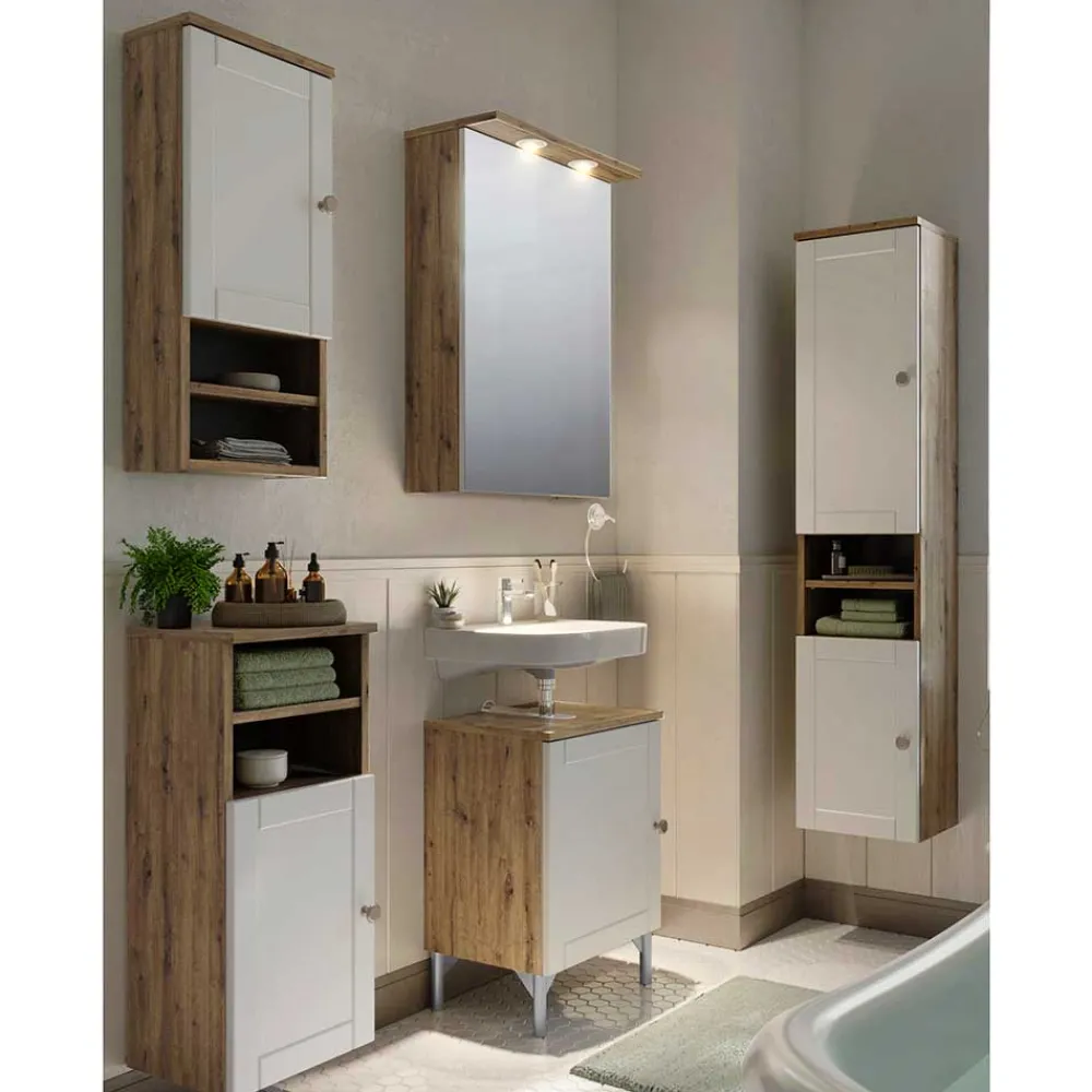 Wohnen 1-türiger Waschbeckenunterschrank im Landhausstil - Traciana