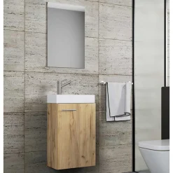 Wohnen Glasmöbel*1-türiger Waschtisch & Spiegel kompakt - Violetty (zweiteilig)