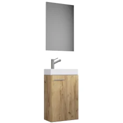 Wohnen Glasmöbel*1-türiger Waschtisch & Spiegel kompakt - Violetty (zweiteilig)